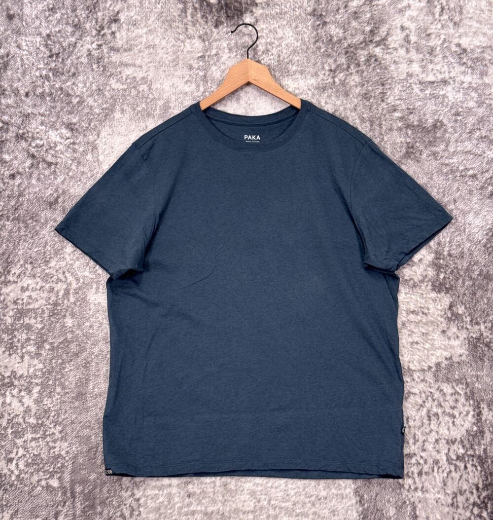 Paka Essential Tee Shirt XL Mens Alpaca Pima Cotton Blue Green